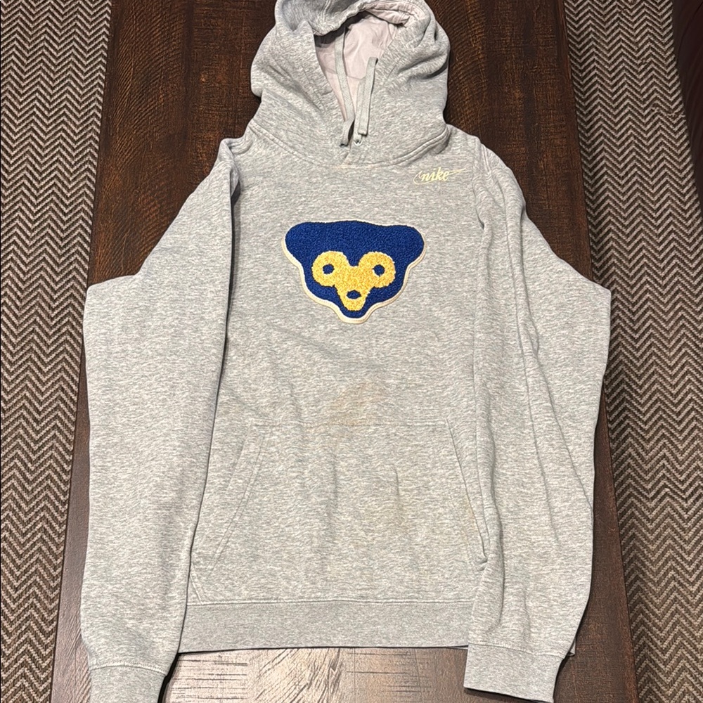 Nike Gray and Blue Hooded Sweatshirt